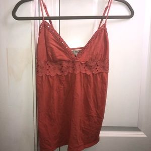 Dark salmon/gin colored tank top with lace